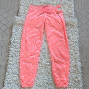 Aeropostale Coral Velour Slim Cinch Pant